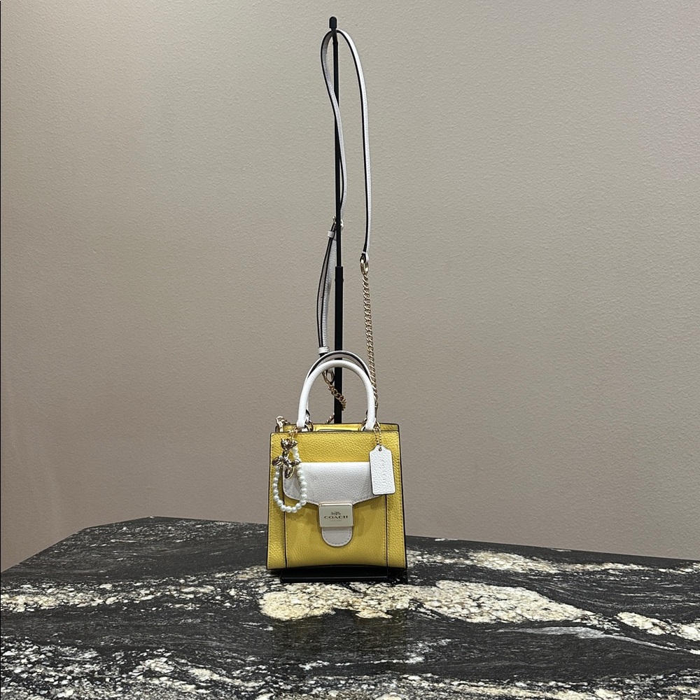 Coach Mini Bag in Yellow and White - Picture 2 of 11